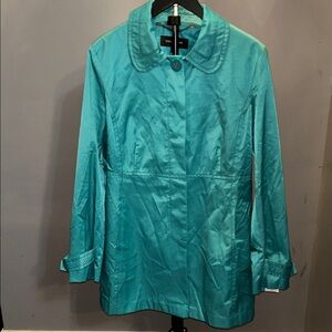 Vintage Jones New York Teal Trench Coat